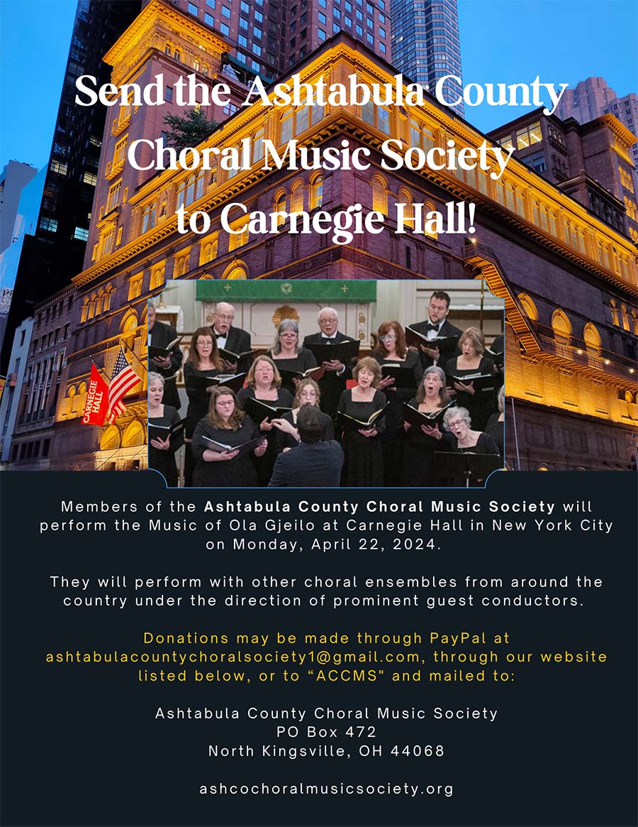Carnegie Hall - Ashtabula Choral Music